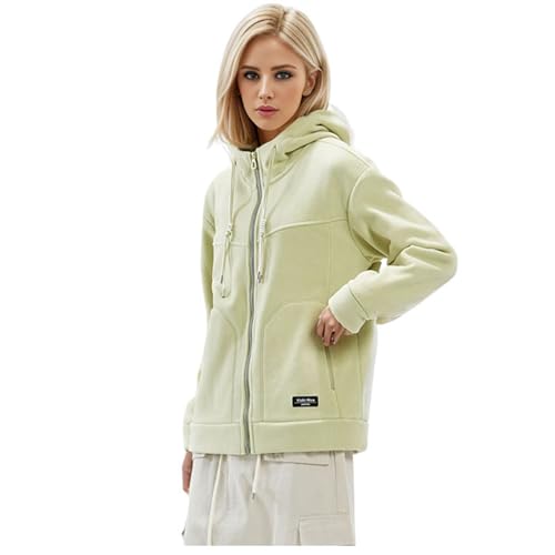 Veste à capuche doublée en polaire épaisse veste d'hiver zippée chaude femme avec poches