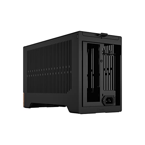 Fractal Design Terra Graphite, Wood Walnut Front Panel, Small Form Factor, mITX Gaming Case – PCIe 4.0 Riser Cable – USB Type,C, Anodized Aluminum Panels