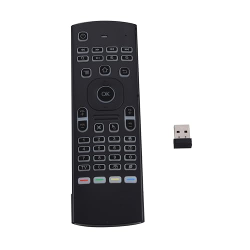 Souris sans fil en plastique + silicone 81 touches jusqu'à 5 m 2,4 G RF rétroéclairée pour clavier Kodi TV Box PC
