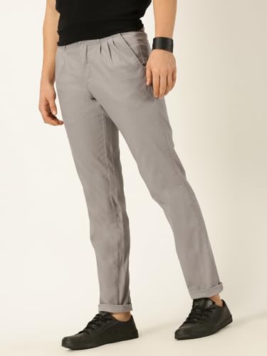 Image of Thomas Scott Men's | Solid | Breathable Fabric | 4 Pockets | Casual | Mid Rise | Regular Fit | Cotton Linen | Button Clouser | Chino Trouser | Pants