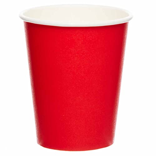 amscan-Gobelets en Carton Rouge, 9915403-203-66, Petit