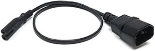 MainCore 50cm long IEC C14 (kettle) 3 pin Male Plug to Figure 8 C7 Plug Cable Power Lead Socket to Plug Adapter, Converter, Extension, Extender, Cord Male to Female