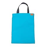 [エコライフ] B5 縦型 エコバッグ マチ0cm 日本製 想定重量2kg 弱撥水 帆布 8号 (35cm 20mm巾, エメラルドブルー)