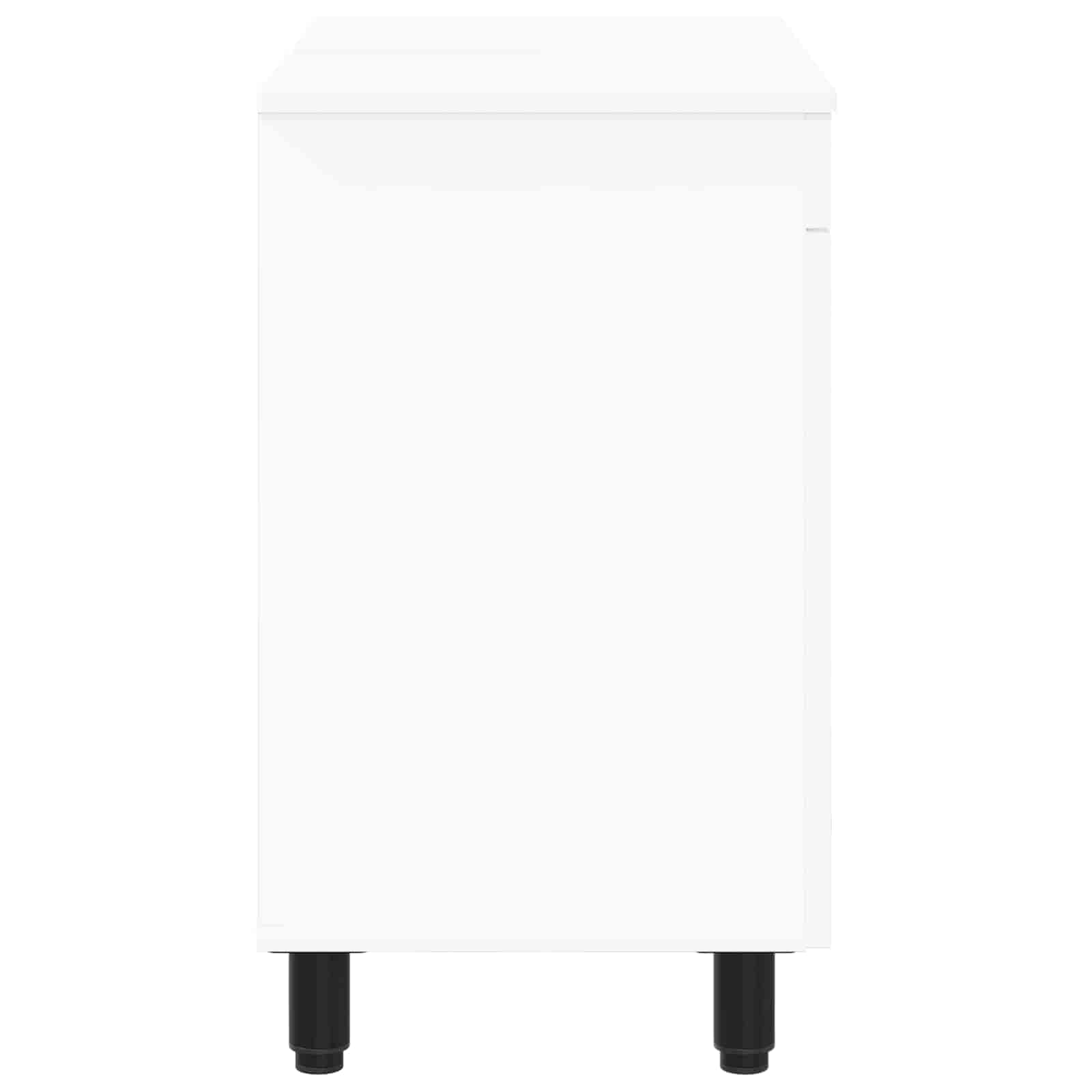Lavabo in legno bianco, 60 x 35 x 60 cm, con molto spazio, porta reversibile, mensola e mensola per bagno, mobile sottolavabo, mobile da bagno, montaggio a parete, WC degli ospiti