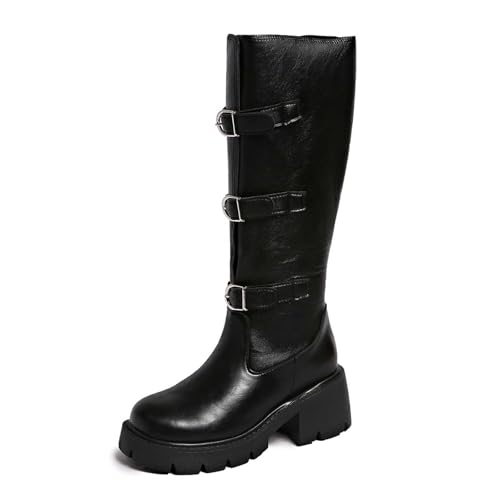 Bottes cavalières confortables à talon carré WWricotta pour marcher sans douleur