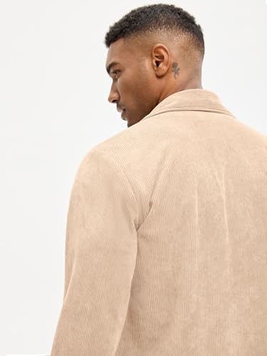 Image of Comdecevis Men's Corduroy Shirt Long Sleeve Shacket