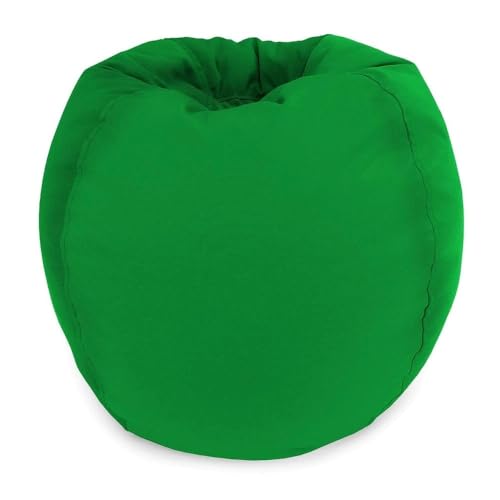 Lightweight 25-Inch Round Kids Bean Bag Chair in Vibrant Green Color | Highly Durable and Soft Material with Double-Locking & Child-Safe Zipper, Casual Style