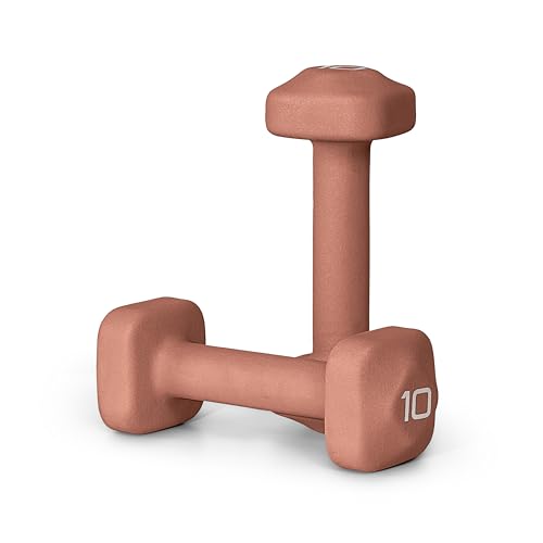 Tone Fitness 10 lb Neoprene Dumbbell Pair for Home Workouts – Non-Slip Design - Orange