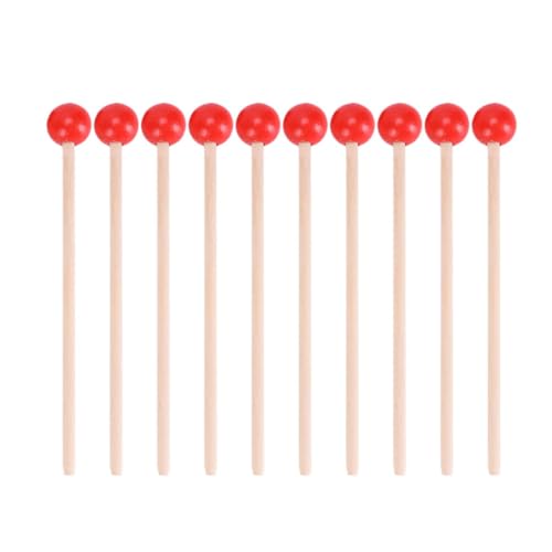 LIOOBO 15pcs Mini Wooden Hammers Natural Sticks Creative Beat for Early Learning Durable Mallet Pounding Instruments