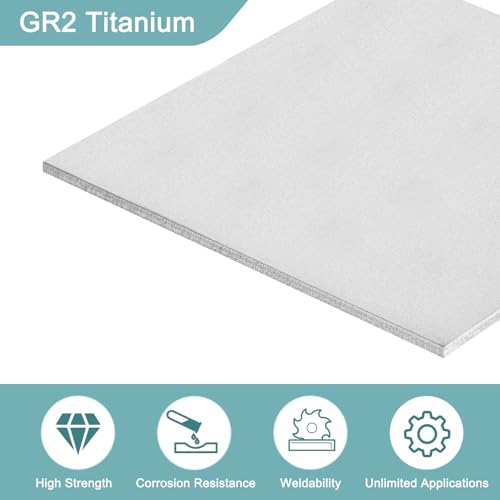 Image of uxcell 3Pcs GR2 Titanium Plate Sheet, 100x100x2.5mm Titanium Alloy Metal Sheet for Industrial Machinery Metalworking (4 inchx4 inchx0.1 inch)
