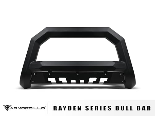 Image of Armordillo Rayden Series Bull Bar Compatible with 2019-2021 Chevy Silverado /GMC Sierra 1500|8719923|Matte Black|Front Bumper Guard|Bull Guard