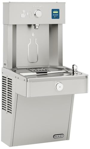Elkay LVRC8WSK EZH2O Vandal-Resistant Bottle Filling Station & Single Cooler, Filtered 8 GPH Stainless