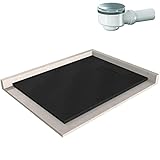 BERNSTEIN Duschtasse 90x120 cm Schwarz matt Flache Bauhöhe, Duschwanne der GT-SERIE aus SMC, Rechteckiges Duschbecken mit Gefälle, SMC -Duschwanne komplett mit Ablaub Dallmer Orio
