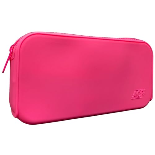 Estojo Necessaire De Silicone Praia Viagem Organizadora Bolsa para Maquiagem Higiene Pessoal Cosméticos Acessórios Armazenamento Resistente Impermeável (Rosa)