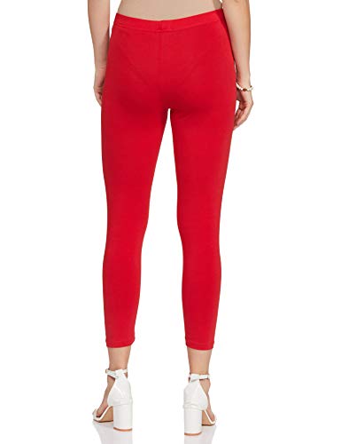 Image of GO COLORS Soft Cotton Stretch Cropped Leggings for Women | Breathable, Mid Rise