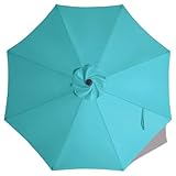 ABCCANOPY 9ft Outdoor Umbrella Replacement Top Suit 8 Ribs (Turquoise)