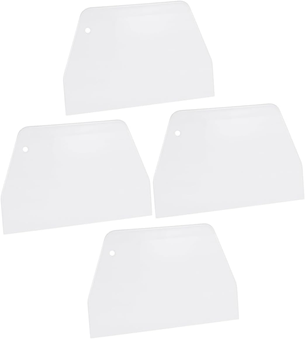 4 Piece Plastic Cake Scraper Smoother Set for Fondant Pastry
