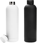 Yopay 2 Pack Stainless Steel Insulated Water Bottle, 25oz / 750ml Leakproof Vacuum Water Containers, Sports Water Bottles for The Go, Travel Hiking Camping Thermal Flask for Drinks Cold and Hot