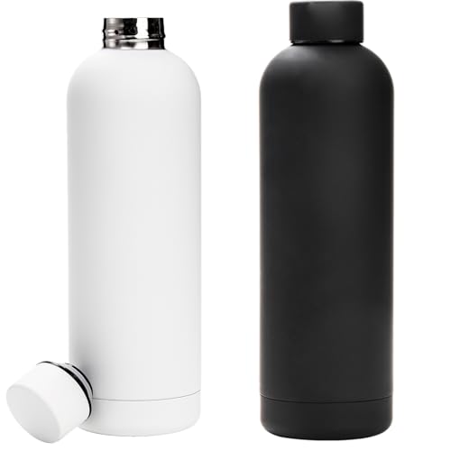 Yopay - Yopay 2 Pack Insulated Water Bottle, 25OZ Leakproof Vacuum Insulated Water Containers, Stainless Steel Sports Water Bottles for The Go, Travel Hiking Camping Thermal Flask for Drinks Cold and Ho