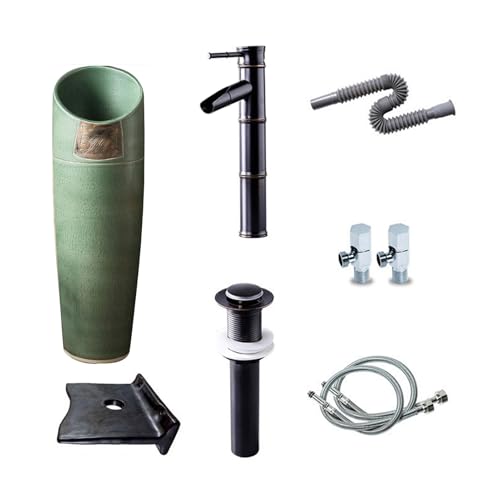 Lavabo De Pedestal Para El Hogar De 81 Cm De Altura, Resistente, Con Desagüe Para Interiores Y Exteriores, Fácil De Limpiar.(Set 2)