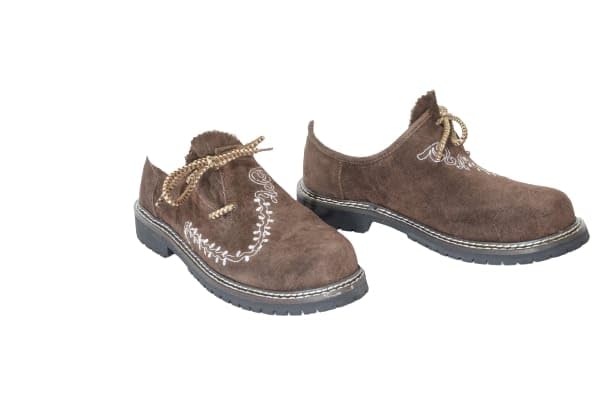 Lederhosen Dark Brown Trachten Shoes with Embroidery