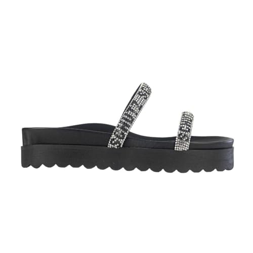 Sandália Papete Schutz Flat Form logo Pedraria