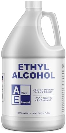 Ethyl Alcohol (Ethanol) 95% Denatured – 1 Gallon – High Purity Multi-Use Solvent – Lab, Electronics, Shellac Thinner & Surface Cleaning – 5% Isopropyl – No Methanol – Made in USA