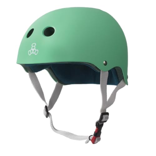 Image of Triple Eight THE Certified Sweatsaver Helmet for Skateboarding, BMX, and Roller Skating, Mint Rubber, Large / X-Large