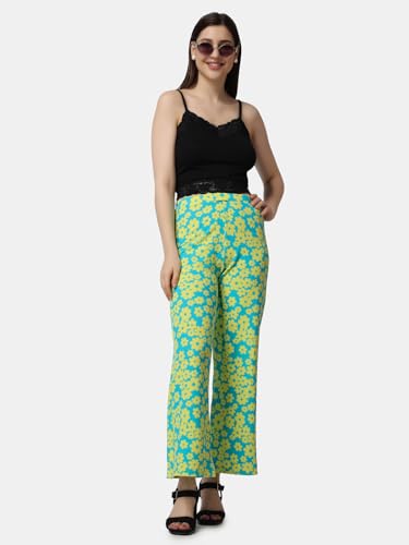 Image of POPWINGS Formal Casual Solid Trousers for Women || Work Trousers for Women || Pull On Trousers for Women || High Waist Women Trousers for Summer