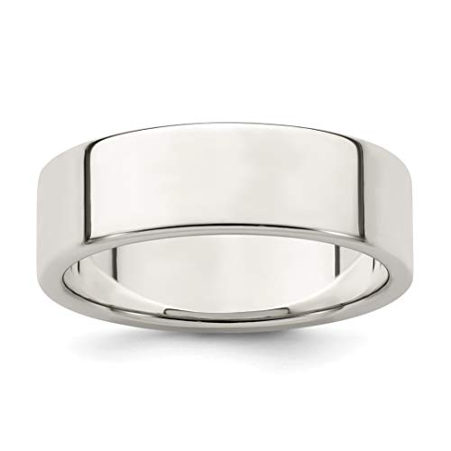 6mm Flat Sterling Silver Wedding Band Ring
