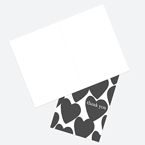 Thank You Open Out Cards - Sweet Heart - Monochrome - Pack of 10. Pretty, Love, Typography, Modern, General, Multi-Pack. Envelopes Included. Made in the UK (27 0022) - Image 5
