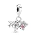 Produktbild PANDORA Moments 799435C01 Flugzeug, Globus und Koffer Charm-Anhänger aus Sterling-Silber mit rosafarbener Emaille 6x13,6x15 mm (T/H/B)