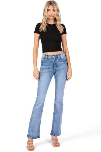 WAX JEAN Womens Juniors High Waisted Bootcut Jeans4