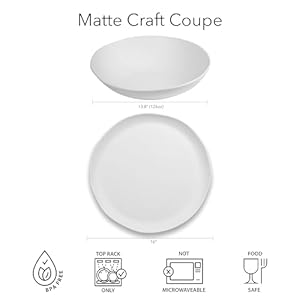 Matte craft coupe serve bowl 12x 3 melamine  urban country home decor