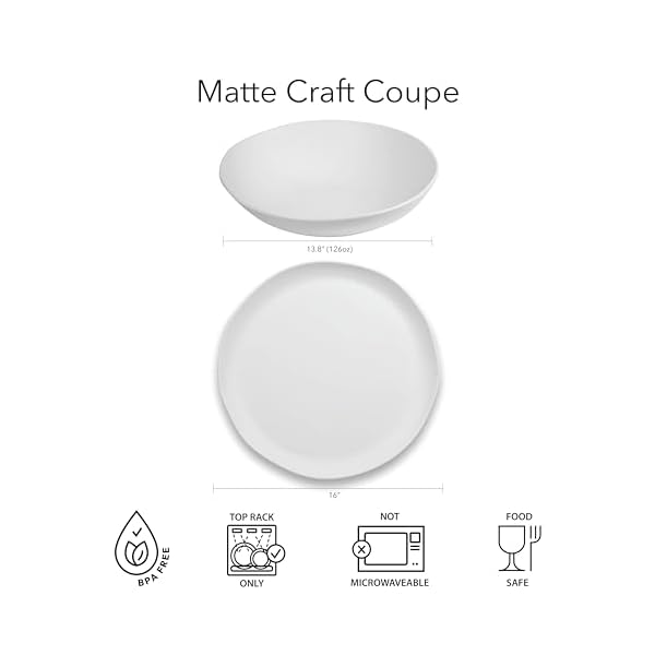 Matte craft coupe serve bowl 12x 3 melamine  urban country home decor