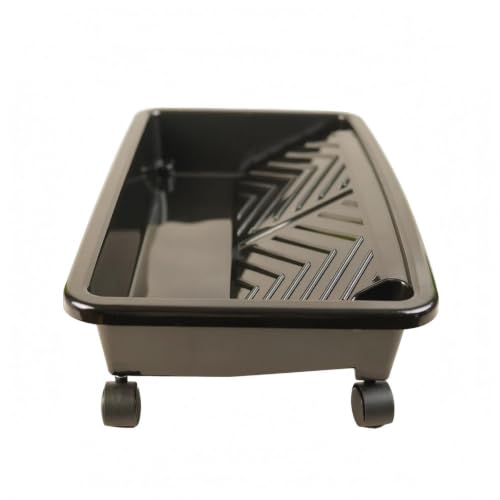 Bandeja de pintura negra metal rectangular con ruedas de alta resistencia estructural 2
