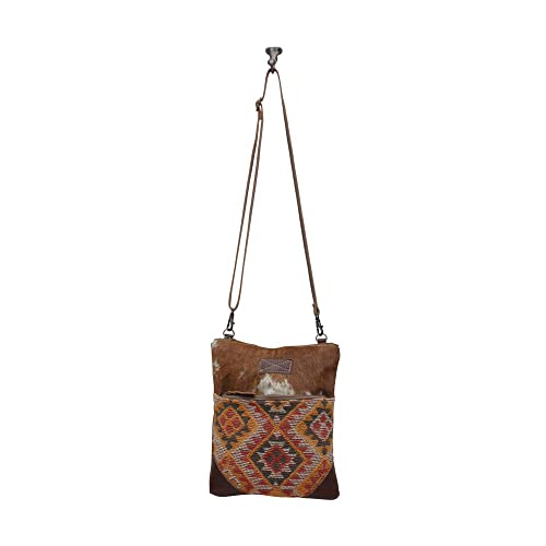 Myra Bag Western Canvas Crossbody Bag for Women - Cotton and Upcycled Leather Shoulder Bag Soft Brown4