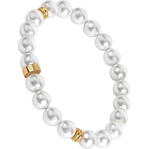 Forge & Foundry Men’s 8mm Shell Pearl (Man-Made) Bracelet [Small, Medium, Large and Adjustable Sizing Options] | Marlow | Refined Hand-Crafted Jewelry, Designed by Jewelers, Forged for Men [Marlow]