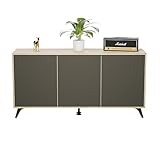 mattfy - Aparador, Buffet para Salón Comedor 3 Puertas, Modelo Eyra, Color Cambria-Grafito, Práctico y Funcional, Medidas: 138 cm (Ancho) x 70 cm (Alto) x 39 cm (Fondo)