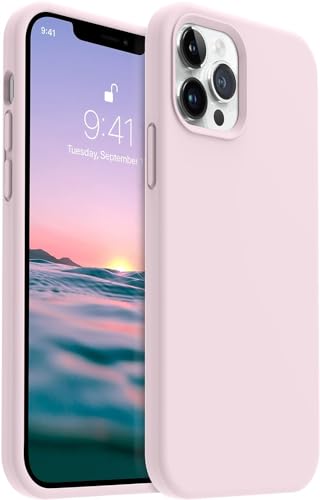 Image of Back Cover for iPhone 13 Pro Case,[Military Shockproof Protection] Liquid Silicone Case with [Soft Anti-Scratch Microfiber Lining for iPhone 13 Pro (Lovely Pink)