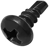 AERZETIX - C57597 - Juego de 25 tornillos autoperforantes Ø3.5x9.5mm de cabeza semi redonda con huella cruciforme PH - DIN 7504 N - en acero ennegrecido - chapa inoxidable