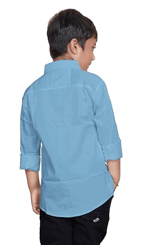 Image of Sky Pearl Boys Spread Collar Casual Full Sleeve Shirt