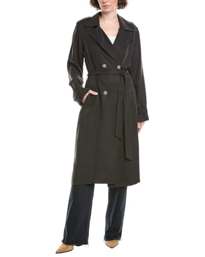 24-06.30-FASHION Black Trench Coat - Sleek Apparel for Everyday Sophistication, X-Small - Image 3