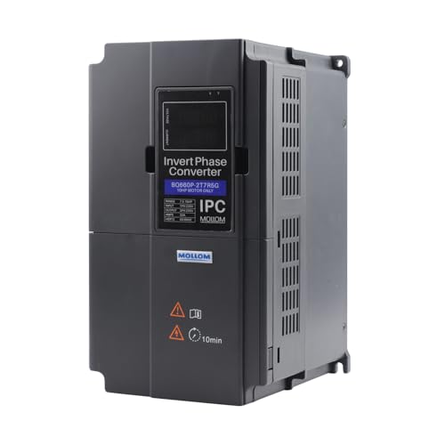 Mollom 7.5KW 220V Single to 3 Phase Invert Phase Converter-10HP 32A Input/Output IPC for 3PH Motor