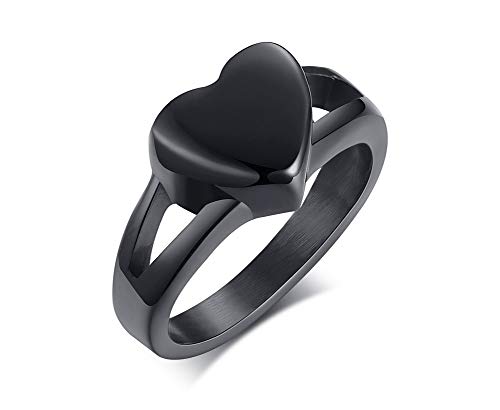 Xuanpai Bracelet Stainless Steel Heart Ash Holder Ring Cremation Urn Memorial Keepsake For Ashes Band For Women Girl,Size 8 #TOP6