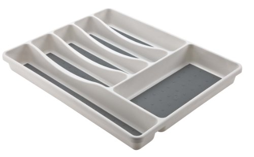 Mondex PLS262-00 Range Couverts pour Tiroir de Cuisine 6 Compartiments Plastique Blanc 42 x 32,7 cm