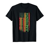 juneteenth bandiera americana storia nera afroamericana maglietta