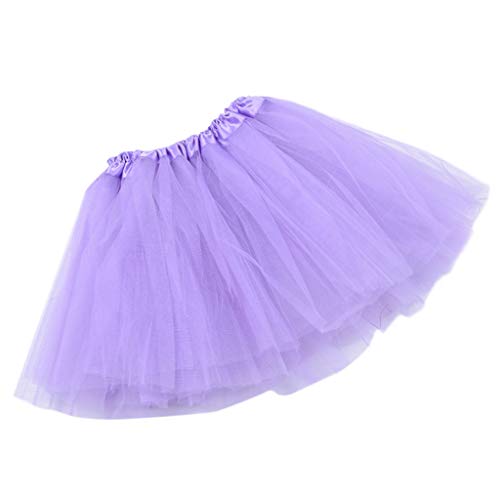 MAOSUO Minivestido de tule com três camadas para mulheres adultos 12 cores, saia de balé, plissada,