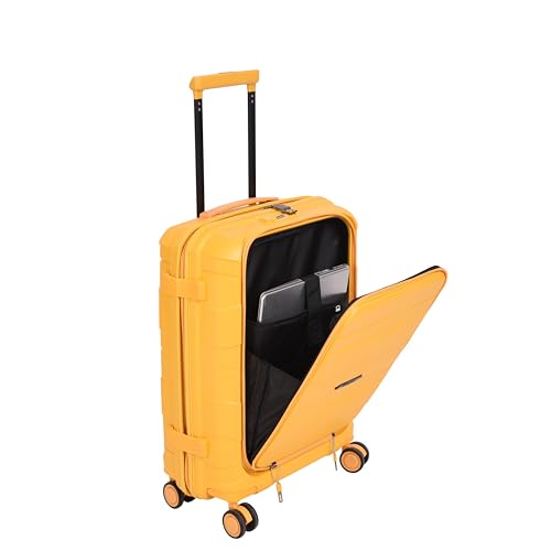 Image of it luggage-Momentous -20 inches PP Hardsided Fashion Luggage Cabin Trolley with Padded Laptop Section 8 Wheel with TSA Lock & Wet Pouch Inside (Mango Sorbet)