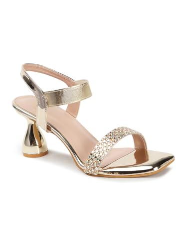 Image of Carlton London Women Stylish Fashion Embellished Sandals for Outdoor, Party, Wedding and Holidays with Stiletto Heels
